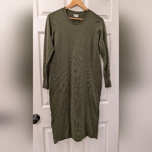 Olive Green Long Sleeve Dress